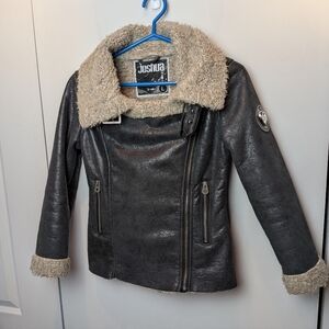 VINTAGE JOSHUA PARETS Y2K Aviator Coat Size Large (Run Way Smaller) Black Cream